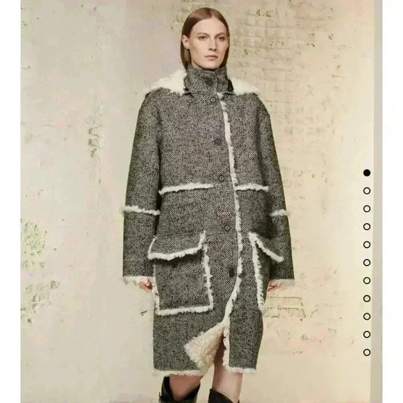 ✨Sale✨Rare Zara SRPLS Shearling Coat XS - Picture 1 of 15